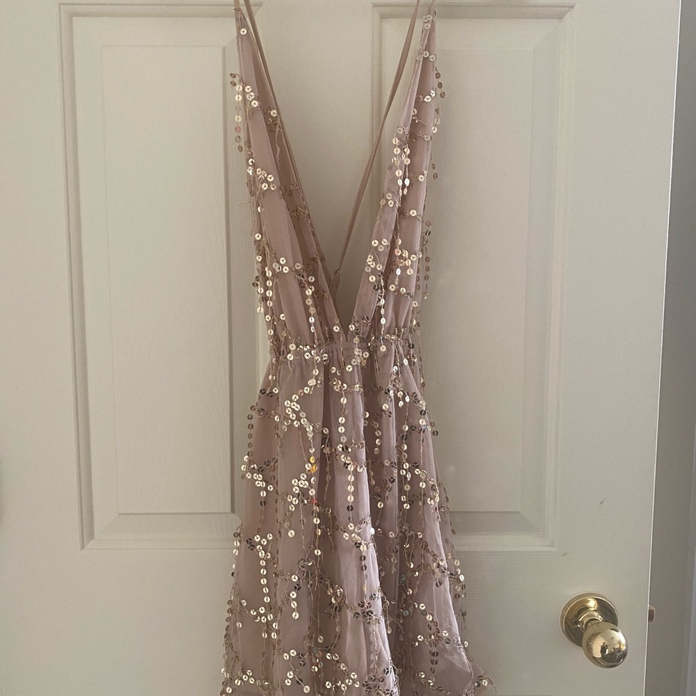 Rose Gold Plunge Dress/Romper